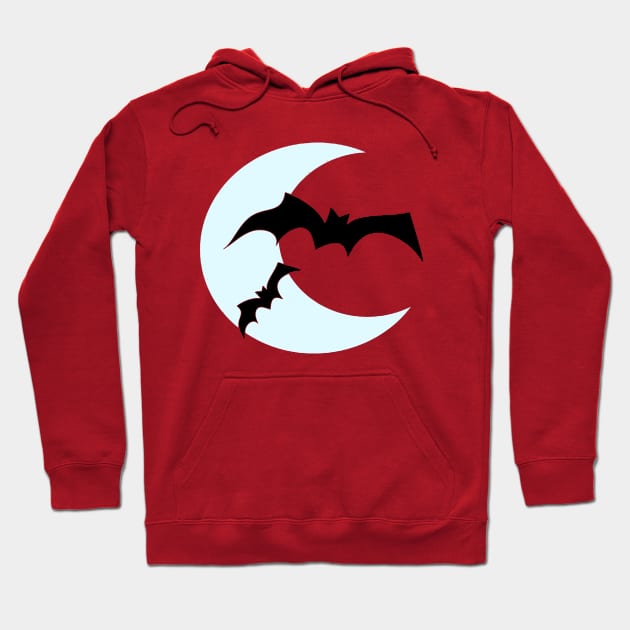 Bat Moon - Halloween Vector Hoodie by malaqueen